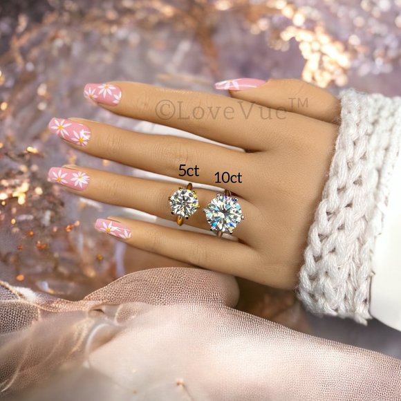 Certified 10ct. t.w. Diamond Large Brilliant Solitaire Engagement Wedding Ring - Picture 8 of 16